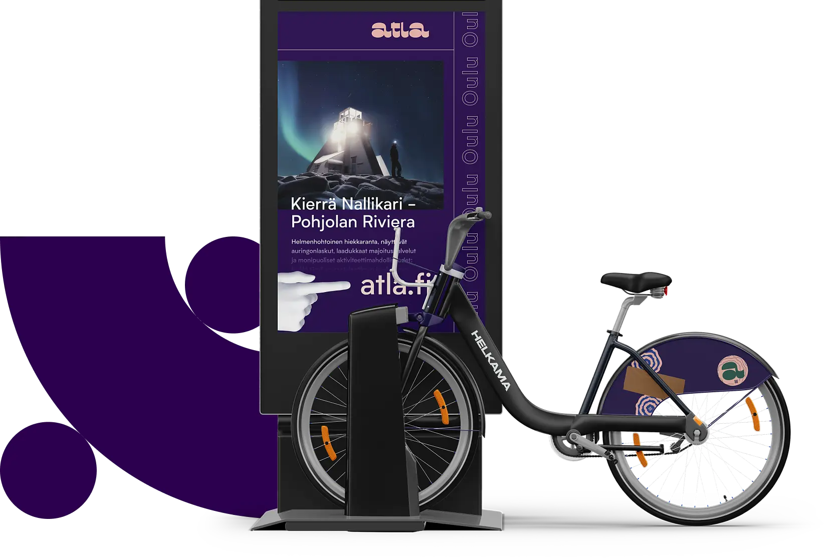 Atla screen and bicycle